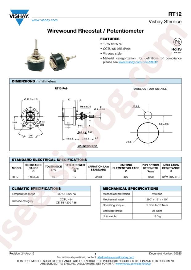 VISHAY RT012ACF1000KN