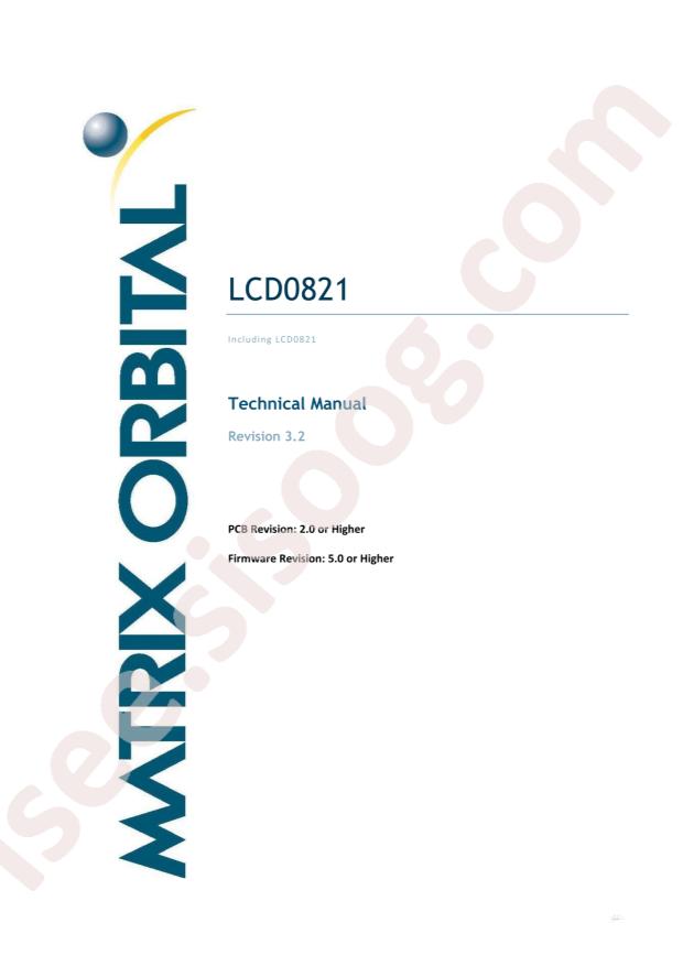 Matrix Orbital LCD0821-R-V
