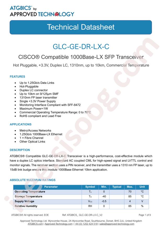ATGBICS by Approved Technology Ltd GLC-GE-DR-LX-C