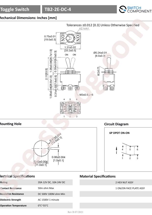 Switch Components TB2-2E-DC-4