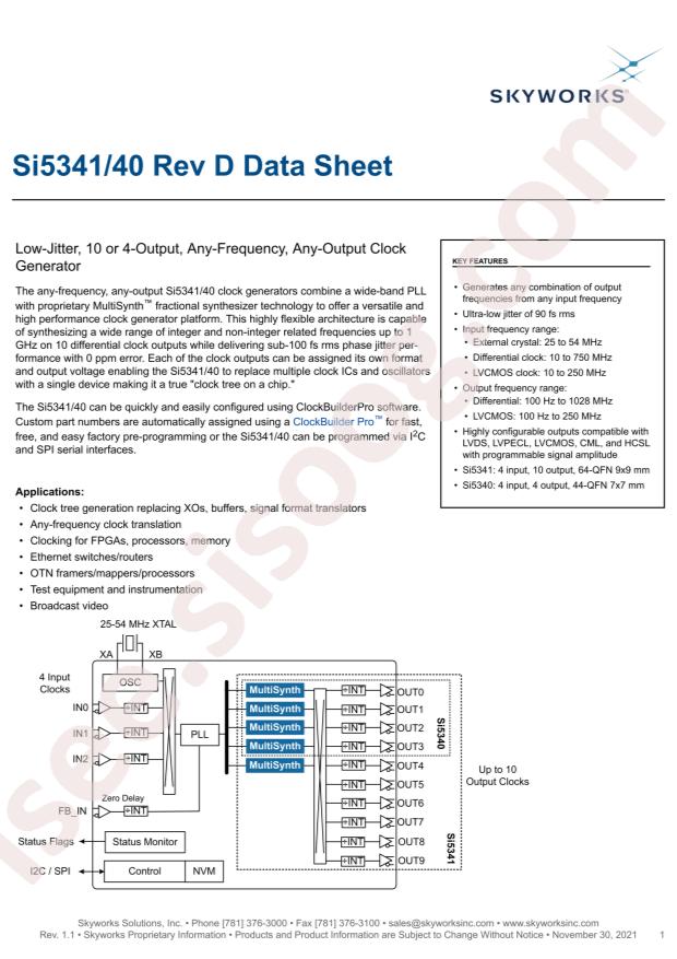SKYWORKS SI5341B-D13545-GM