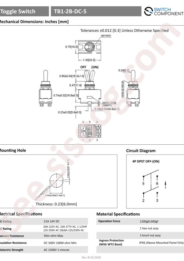 Switch Components TB1-2B-DC-5