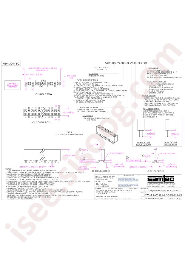 Samtec SSW-119-22-L-D-VS-TR