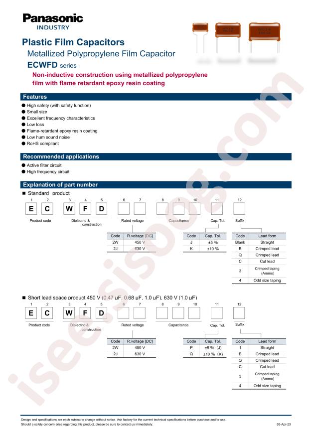 PANASONIC ECW-FD2J564K4