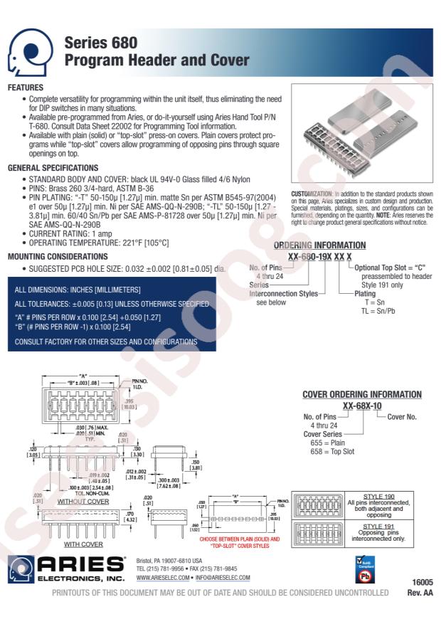 Aries Electronics, Inc. 22-655-10