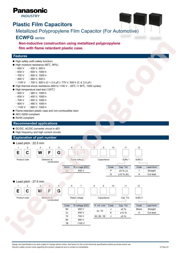 PANASONIC ECWFG2J225K