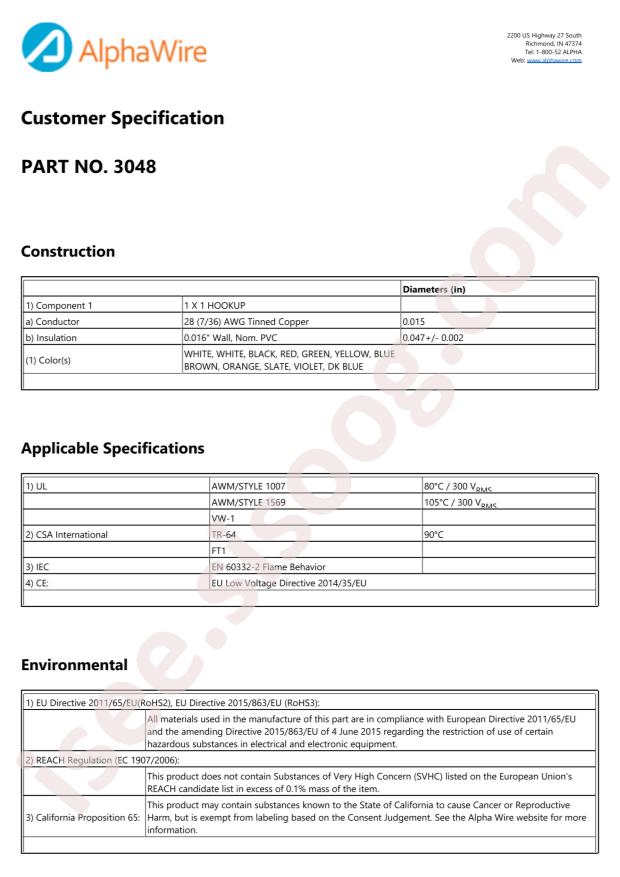 Alpha Wire 3048 BL001