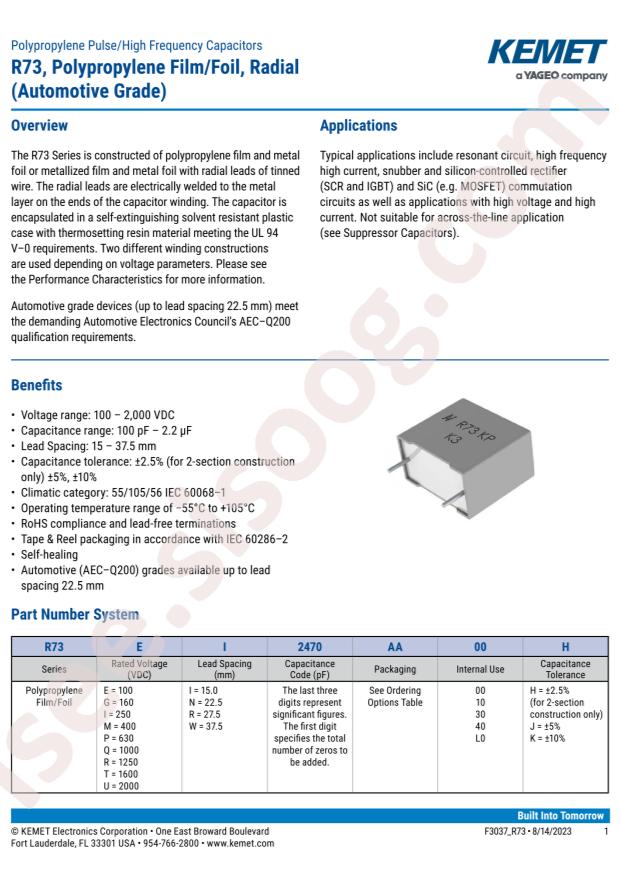 KEMET R73UI11004000J