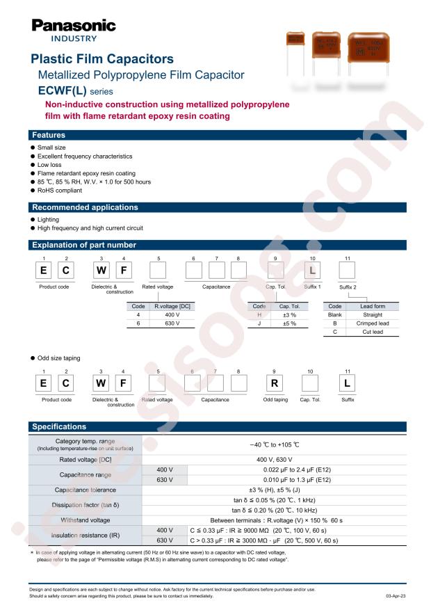 PANASONIC ECW-F4184RHL