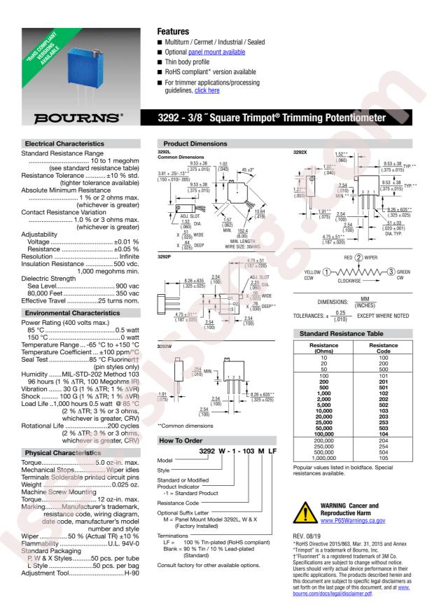 BOURNS 3292L-1-502LF
