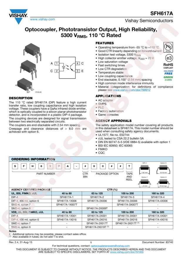 VISHAY SFH617A-2X017T