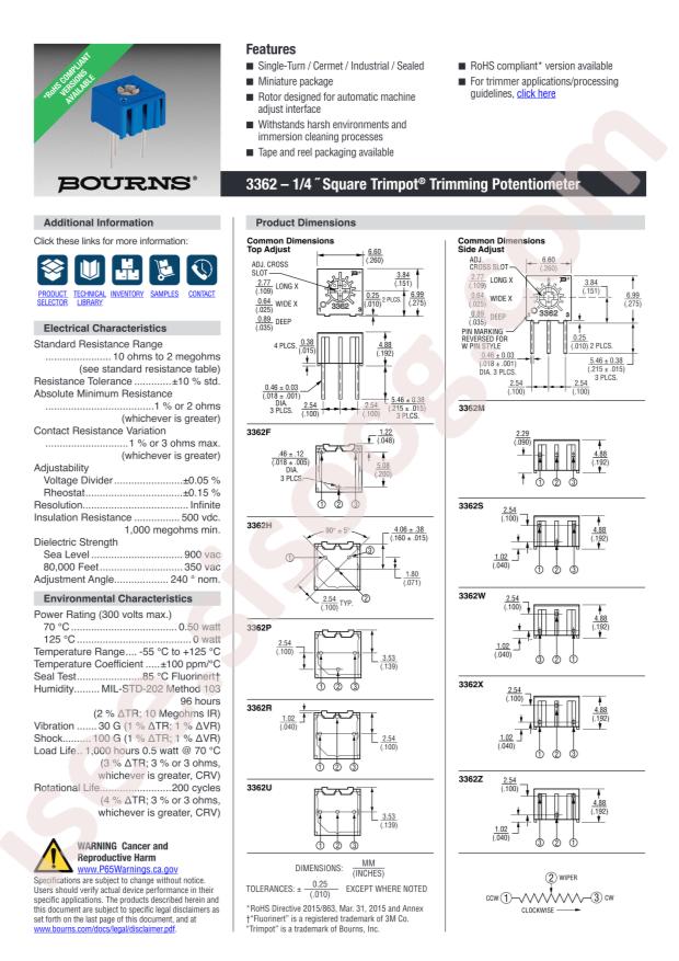 BOURNS 3362U-1-251RLF