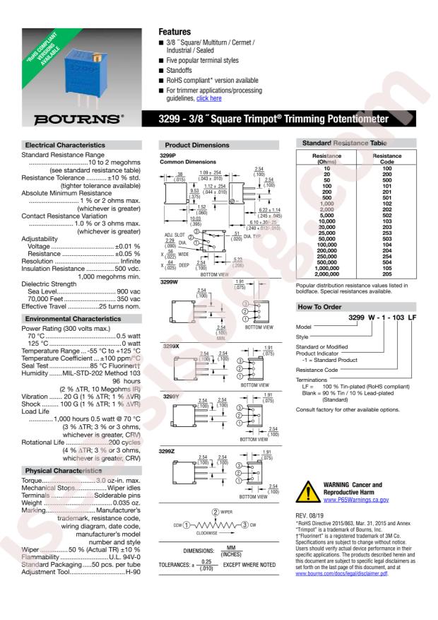 BOURNS 3299X-1-103LF