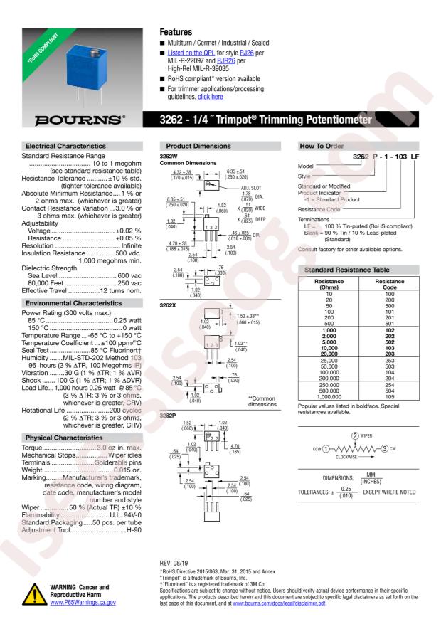 BOURNS 3262X-1-502