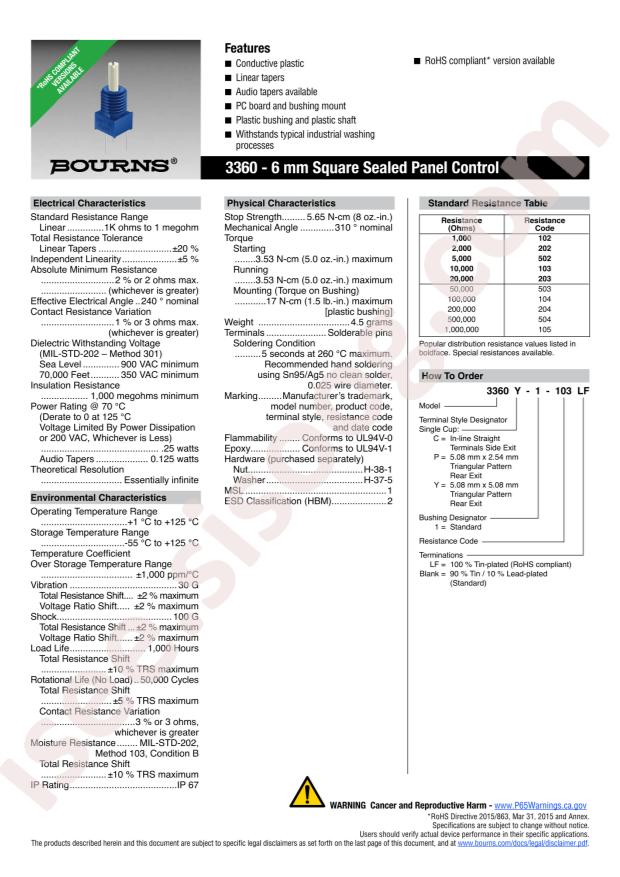BOURNS 3360Y-1-503LF