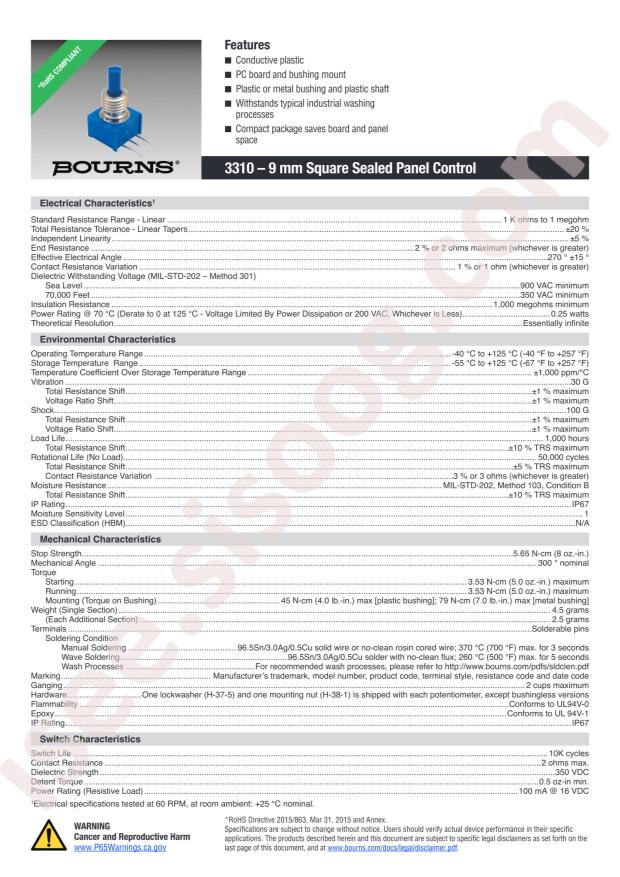 BOURNS 3310Y-001-102