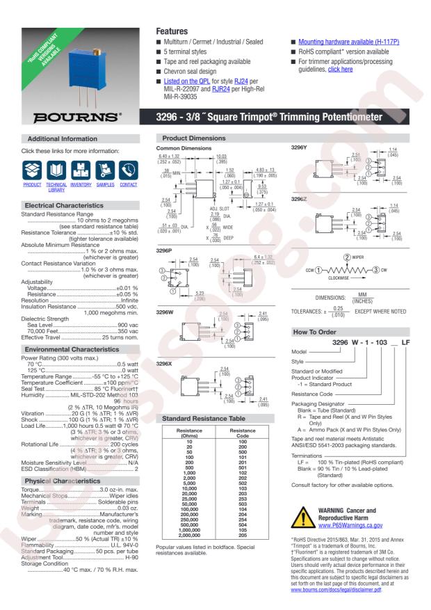 BOURNS 3296W-1-501ALF