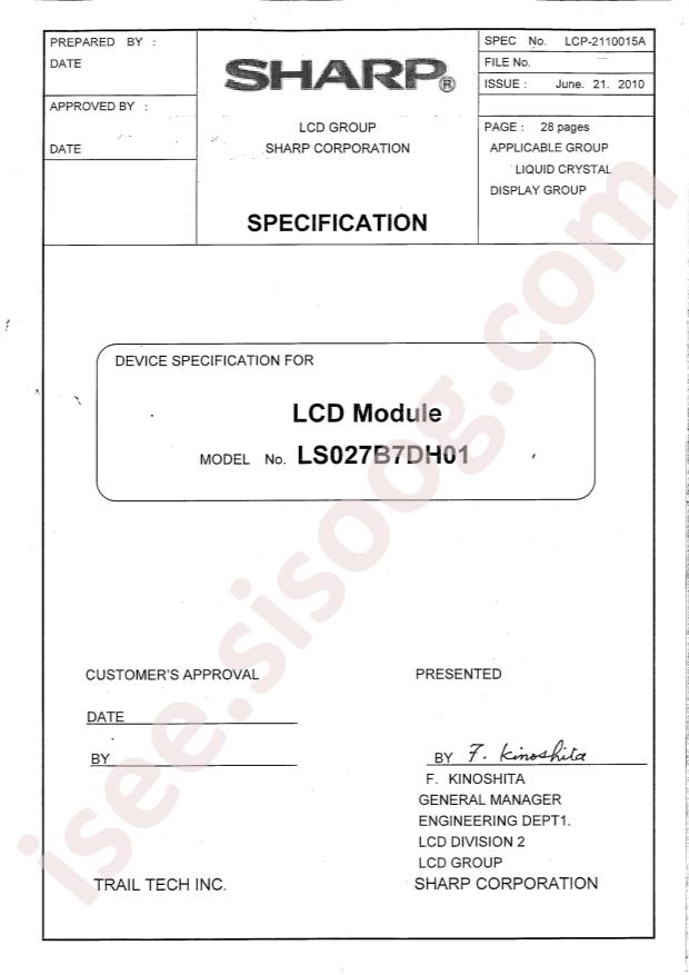 SHARP LS027B7DH01A