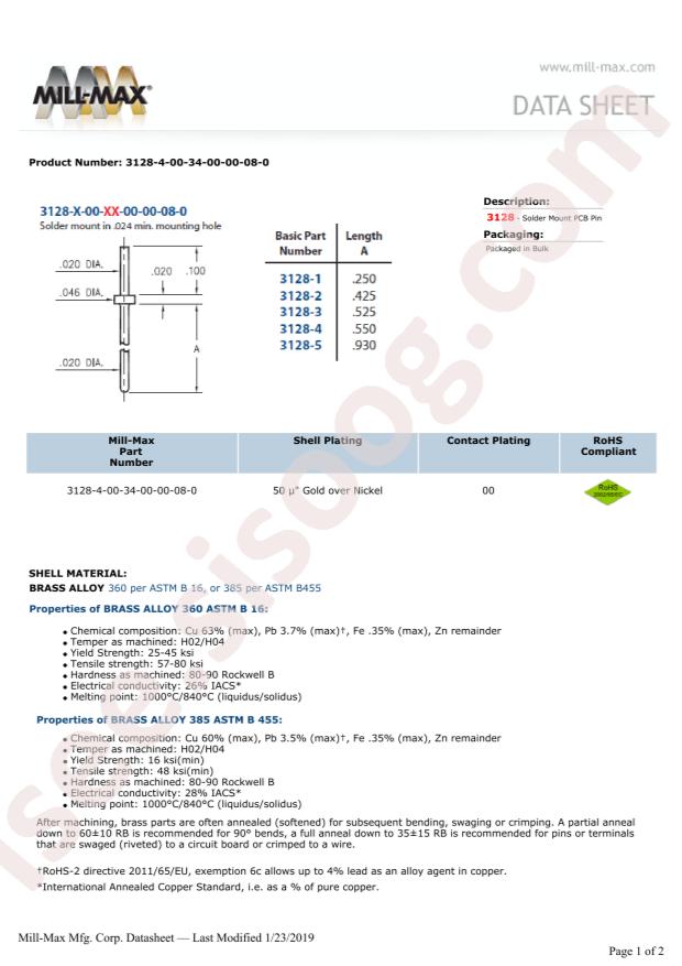 Mill-Max Mfg. Corp. 3128-4-00-34-00-00-08-0