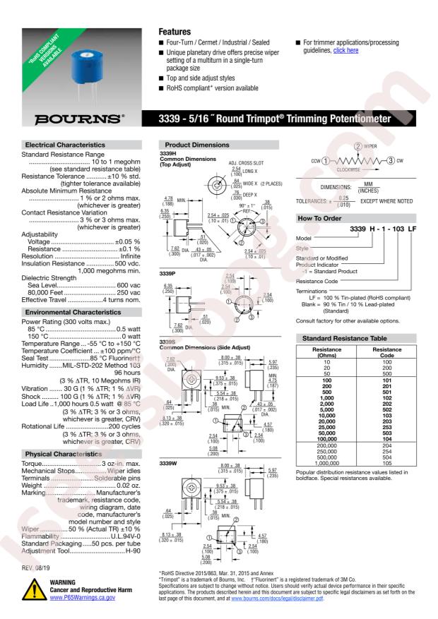 BOURNS 3339P-1-203LF