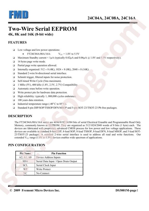 FMD(Fremont Micro Devices) FT24C16A-UTR-T