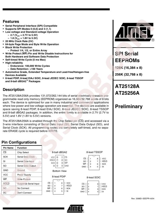 MICROCHIP AT25128AN-10SI-2.7