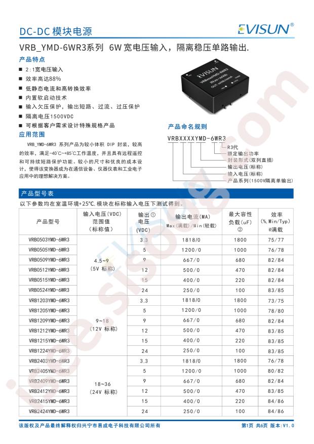 EVISUN VRB1205YMD-6WR3