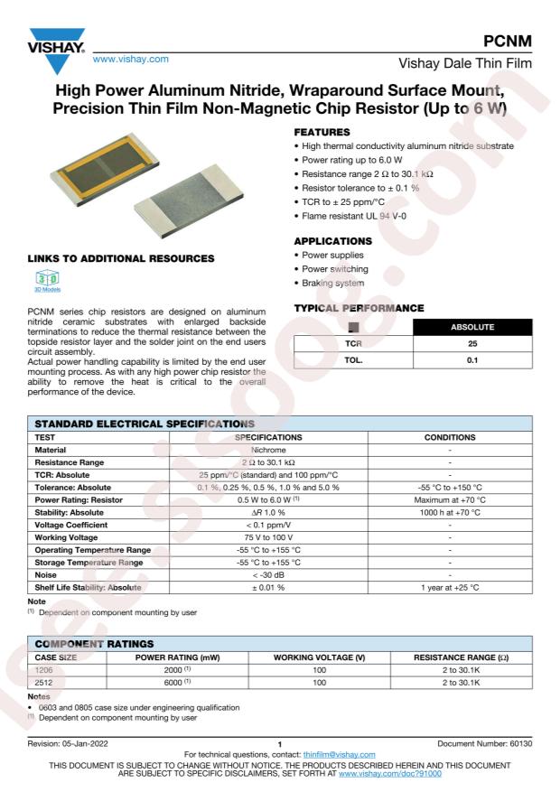 VISHAY PCNM1206K8R20FST5