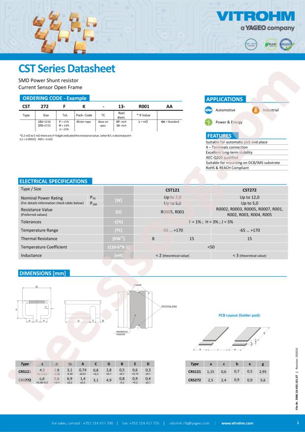 Vitrohm CST272FK-13-R001AA