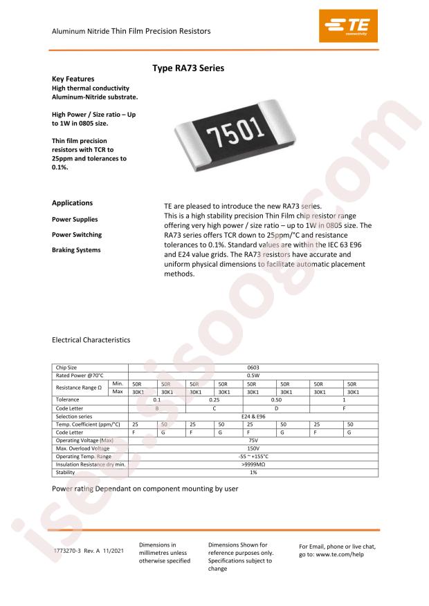 TE Connectivity RA73F2A162RBTD