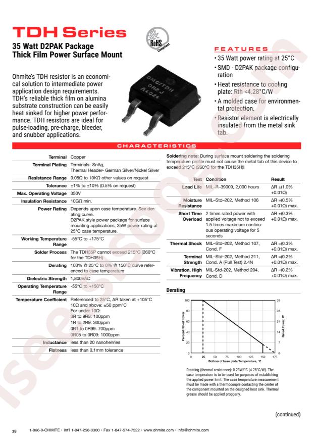 Ohmite TDH35P15R0JE-TR