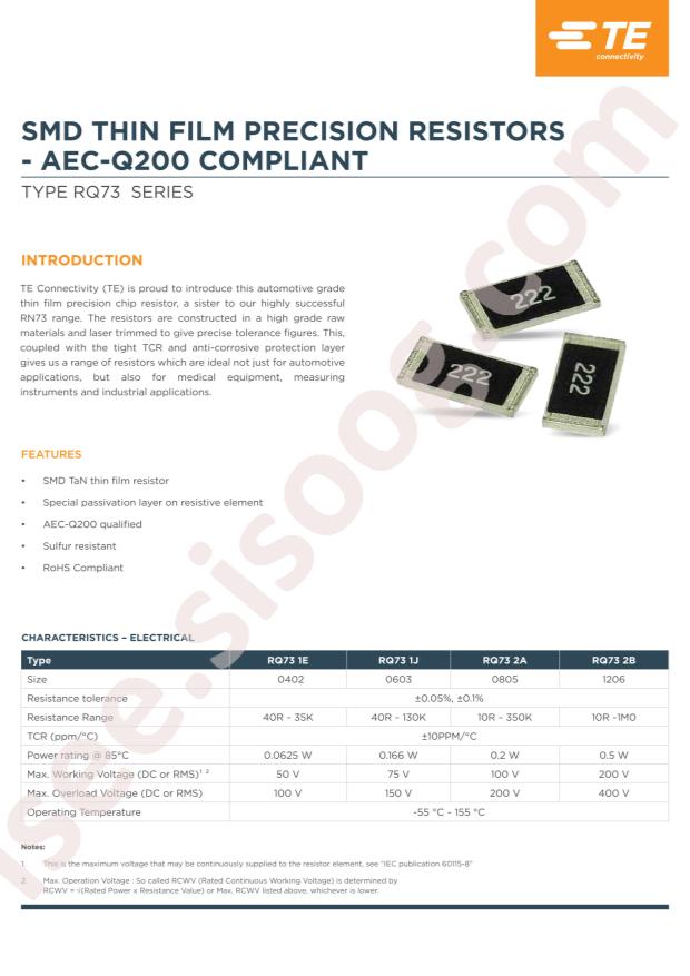 TE Connectivity RQ73C2B255RBTD