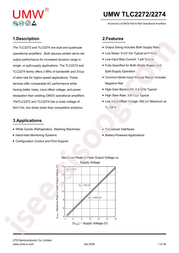 UMW TLC2272ACDR(UMW)