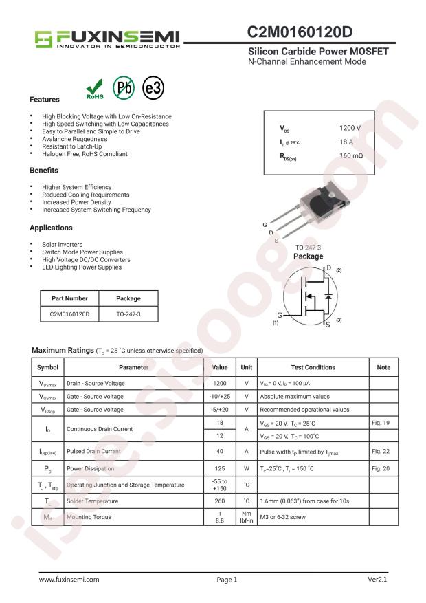 FUXINSEMI C2M0160120D
