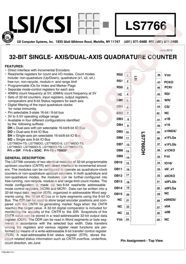 LSI/CSI LS7766SO-S