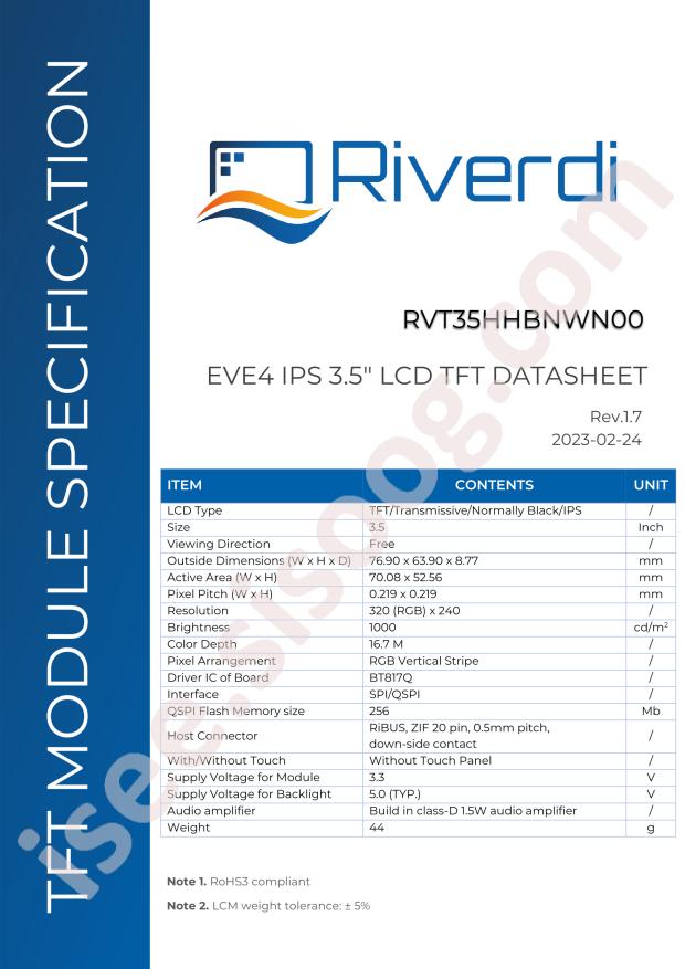 Riverdi RVT35HHBNWN00