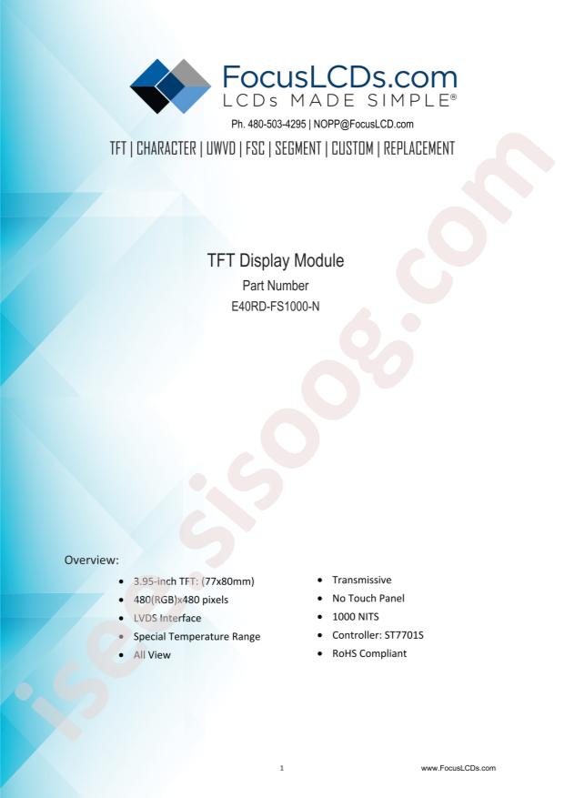 Focus Display Solutions Inc. E40RD-FS1000-N