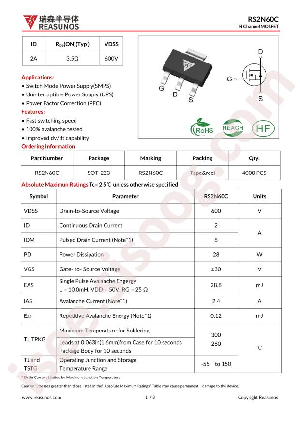 REASUNOS RS2N60C
