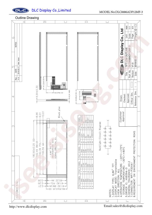DLC Display DLC0686ADP12MF-3