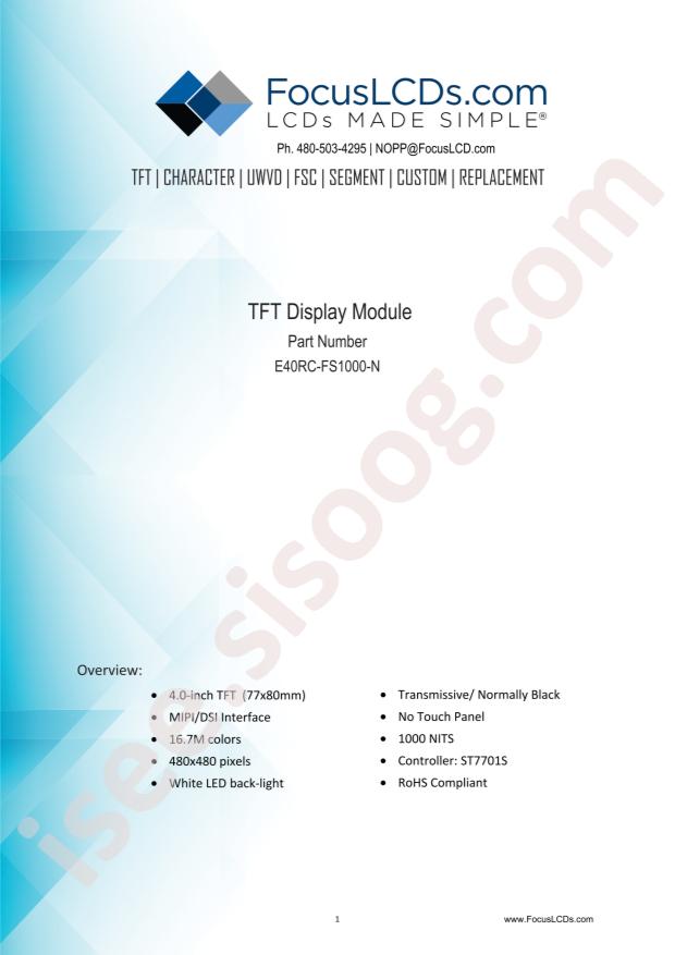 Focus Display Solutions Inc. E40RC-FS1000-N