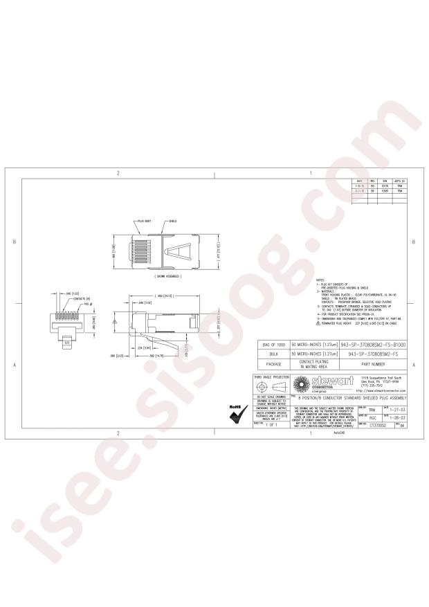 Bel Fuse 943-SP-370808SM2-FS-B1000