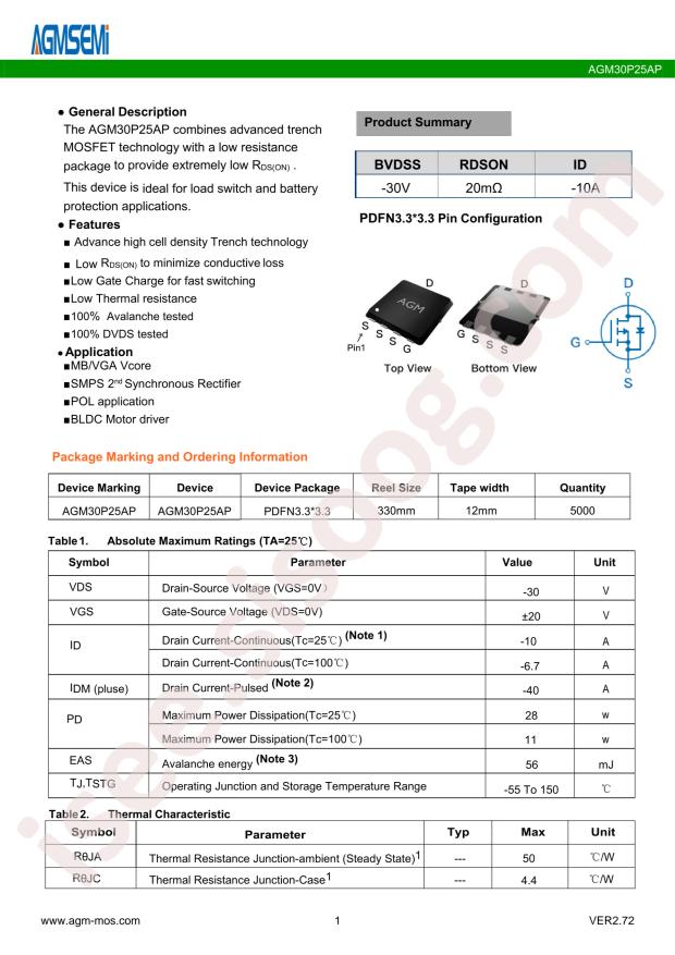 AGMSEMI AGM30P25AP