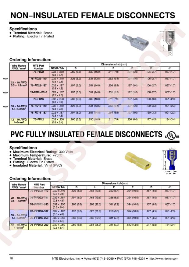 NTE Electronics 76-FIFD22-110C