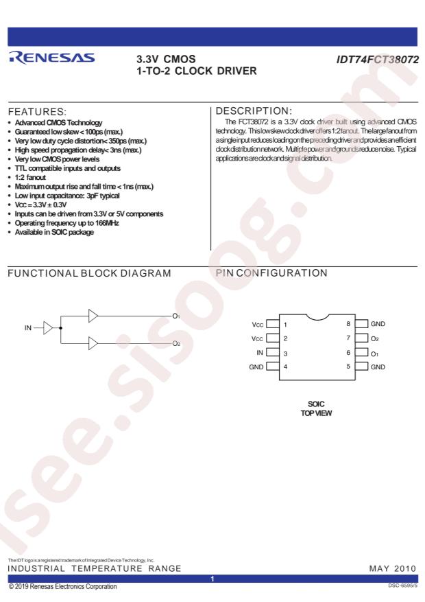 RENESAS 74FCT38072DCGI