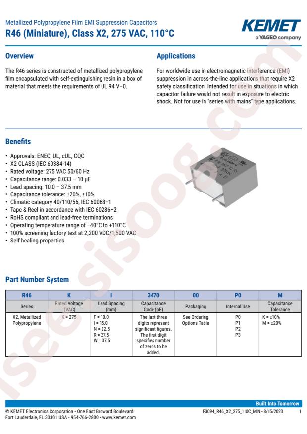 KEMET R46KI368045P1M