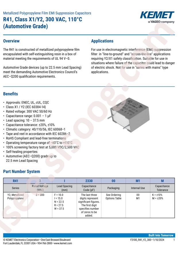 KEMET R413I21000000M