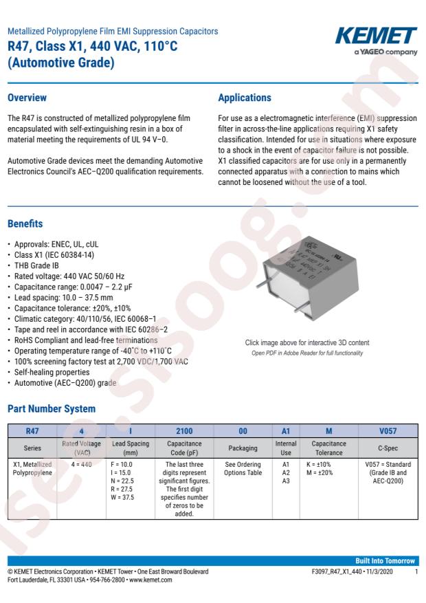 KEMET R474N322050A1V057