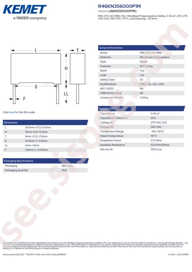 KEMET R46KN356000P1M
