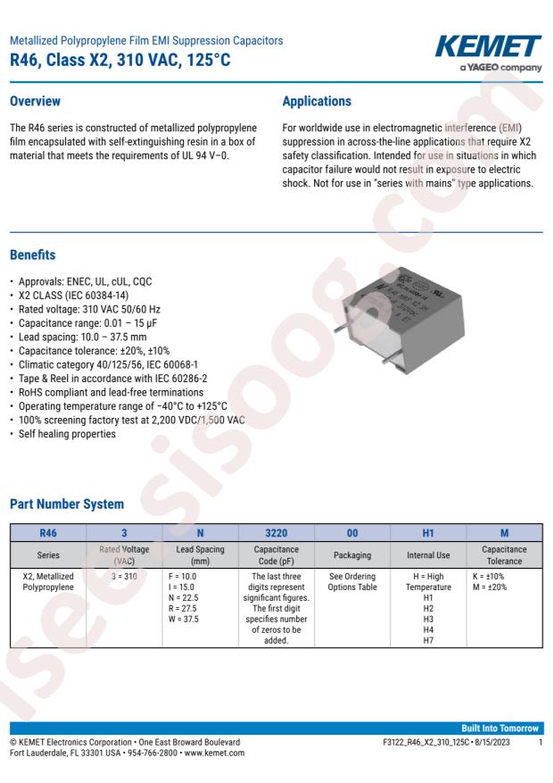 KEMET R463I347040H1M