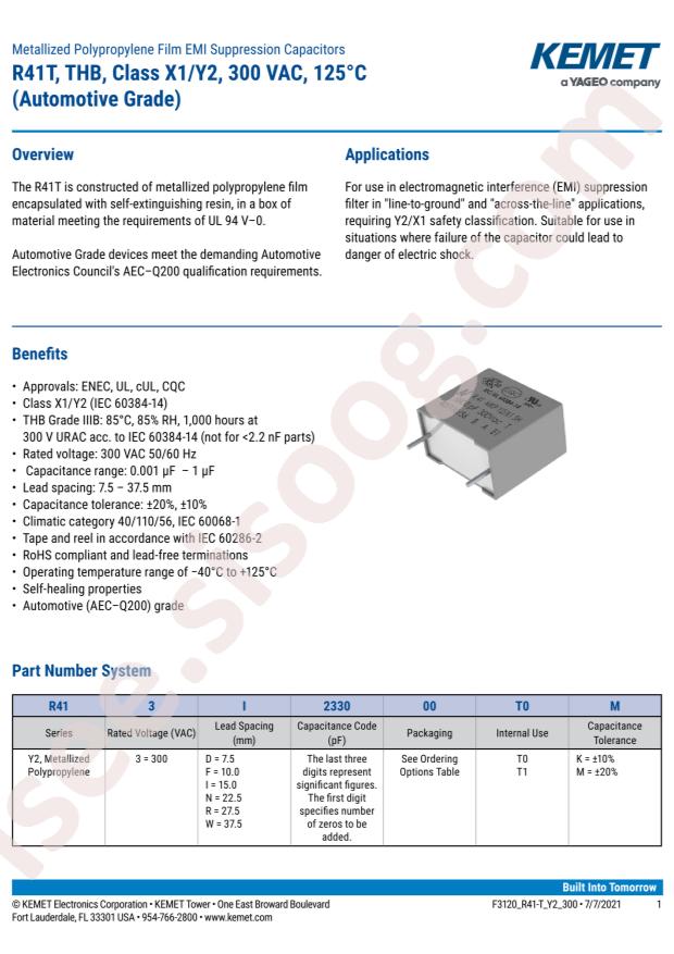 KEMET R413N268050T0K